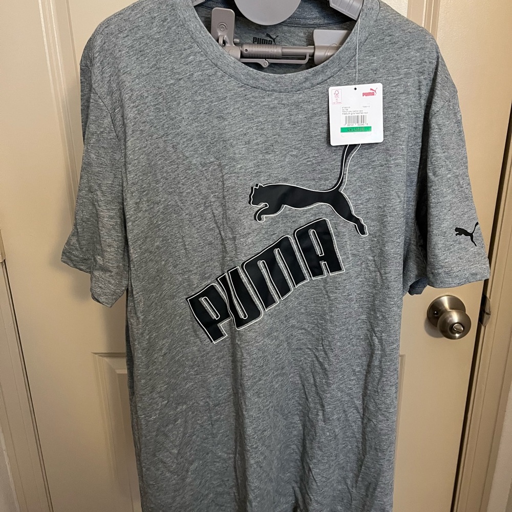 NWT Mens Heather Gray Puma Dip Tee (L)